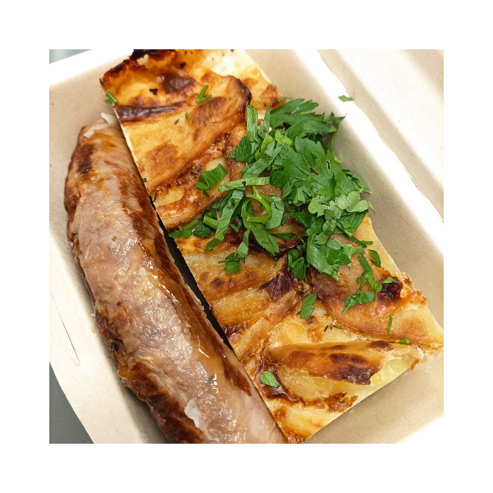 Saucisse Grillée, Gratin de Pomme de Terre