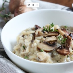 Risotto Poireau Champignon,  Parmesan (vege)