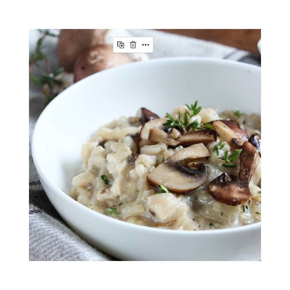 Risotto Poireau Champignon,  Parmesan (vege)