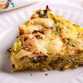 Gratin de Chou Vert à la chair à Saucisse et Sauce tomate