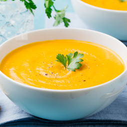 Velouté Panais, Patate Douce, Carotte - Tarte 3 Fromages