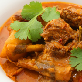 Curry de Boeuf au lait de Coco , Riz Basmati