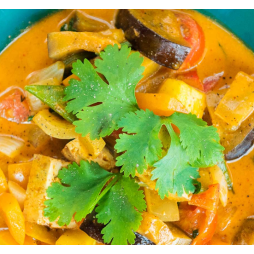 Poulet au Curry  Courgettes & Aubergines - Riz Basmati