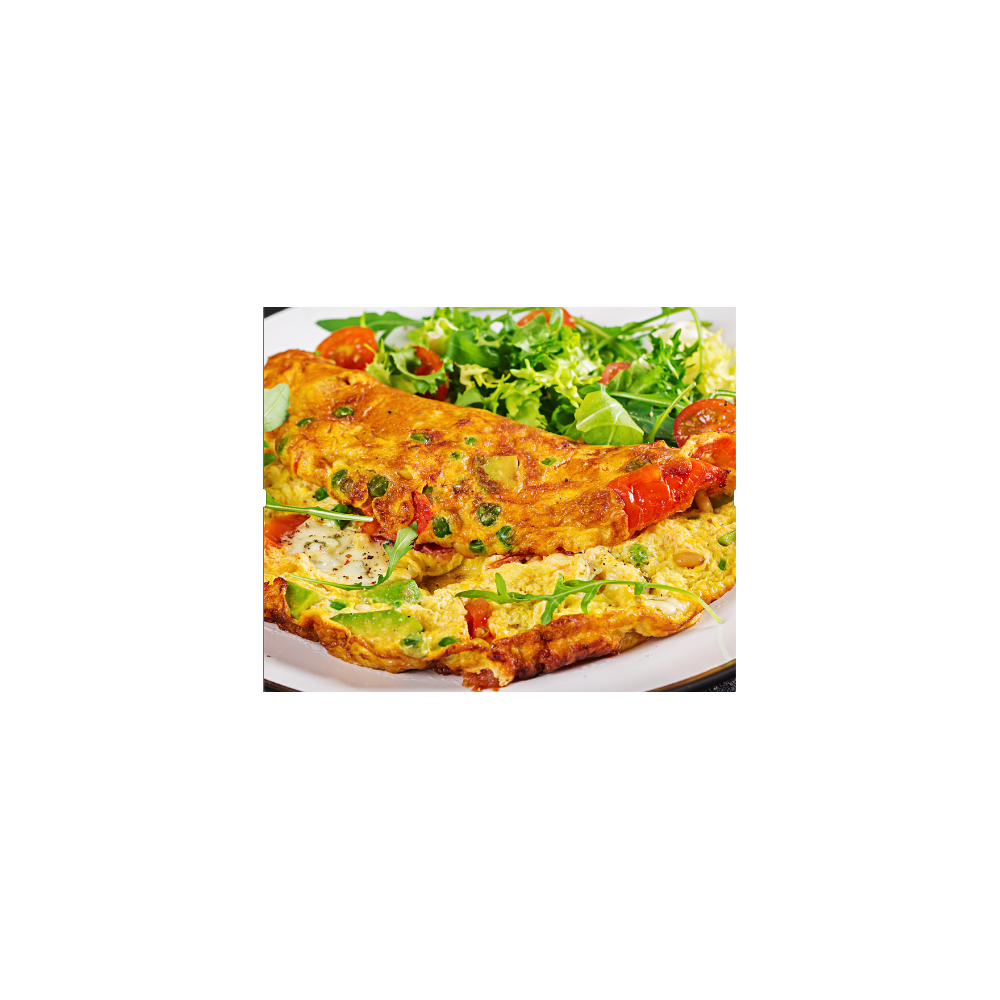 Salade Omelette aux Champignons, Salade de Lentilles Boulgour, Tomates cerises