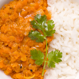 Dalh Lentille Corail au Lait de Coco - Epinard - Pois Chiche - Riz Basmati (végé)