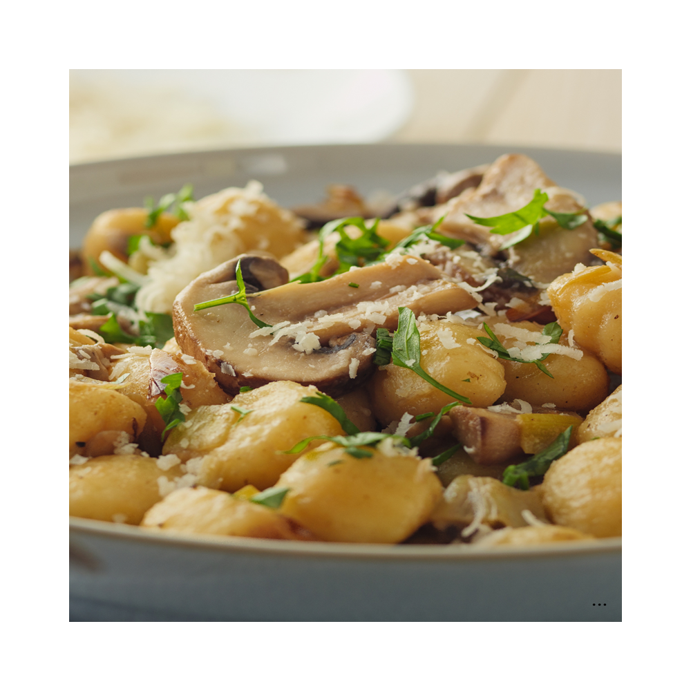 Gnocchis aux Epinard et Champignons , Parmesan (Végé)