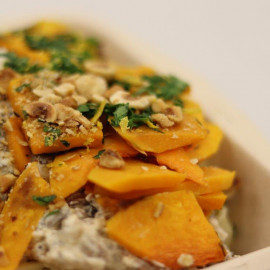 Gnocchi , Butternut Roti, Sauce crème Gorgonzola,  (végé)