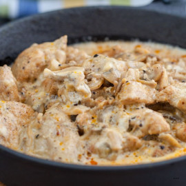 Poulet  Poireaux Chorizo - riz - Parmesan