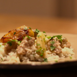 Mijoté de Porc au Sirop d Erable, Panais, Riz & coriandre