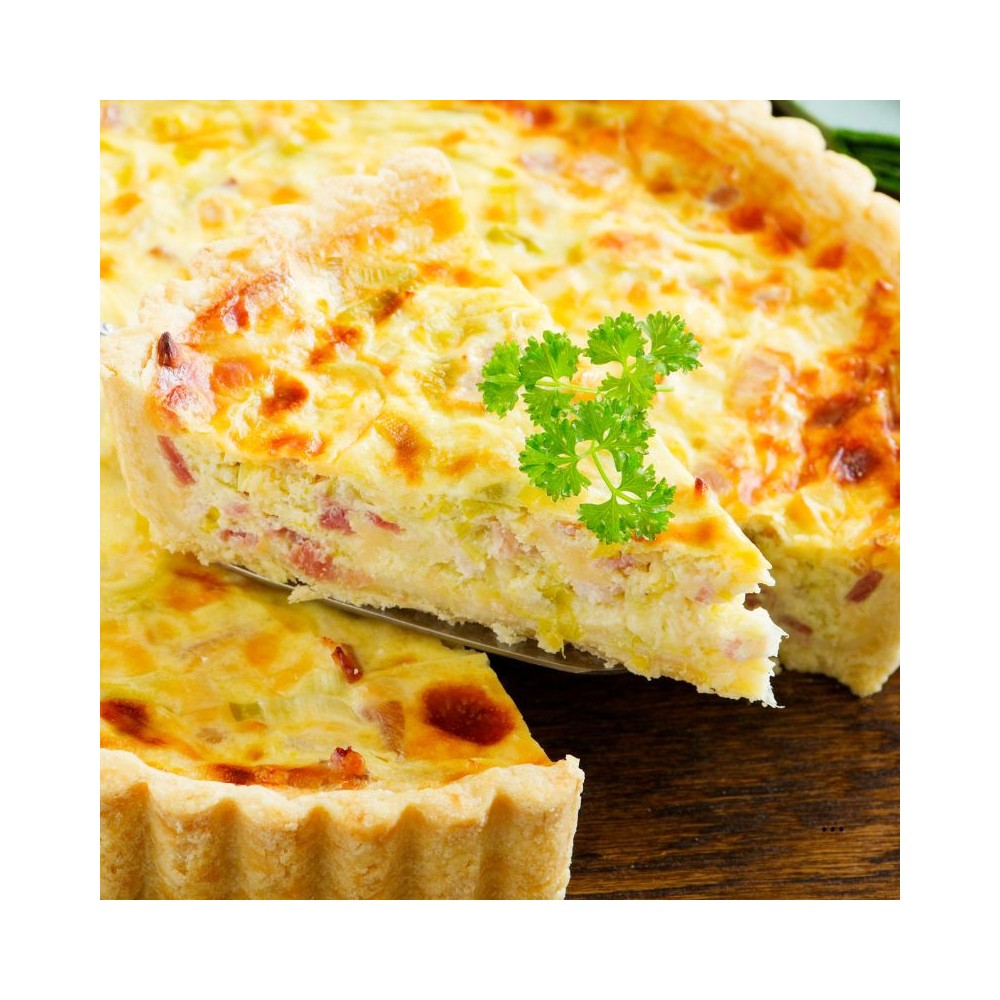 Tarte3 Fromages (Chèvre, Comté, Parmesan), salade composée (lentilles, Boulgour, crudités) (Végé)